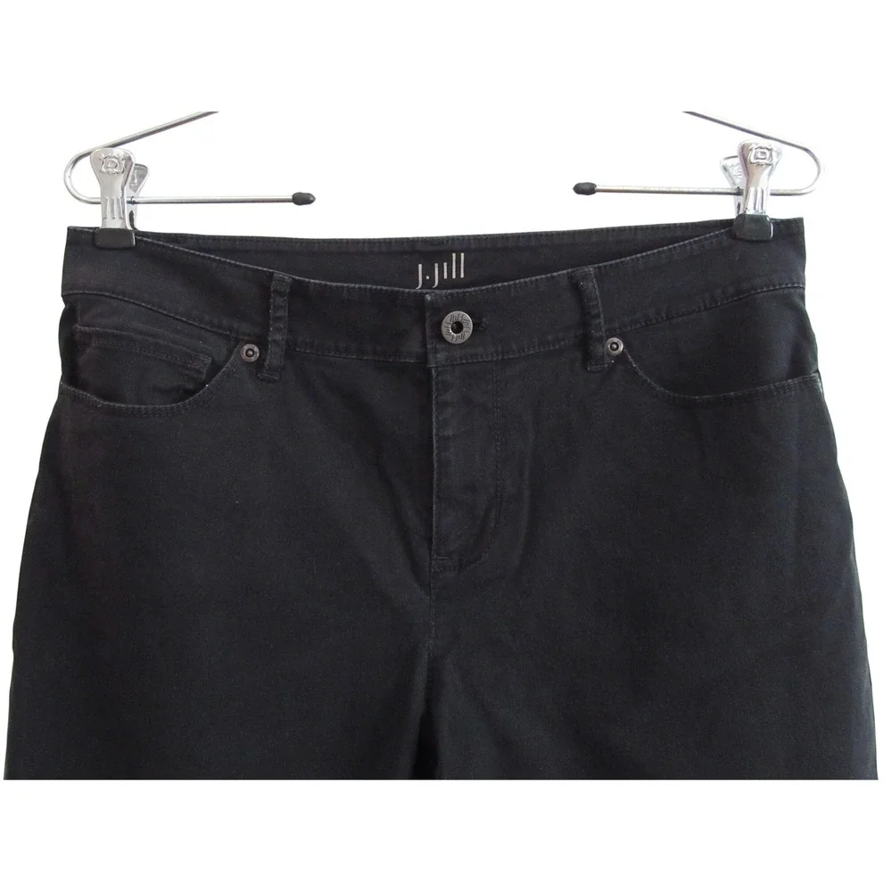 J. Jill Authentic Fit Slim Leg Jeans Chino Womens 4 Black Stretch Cotton Pants